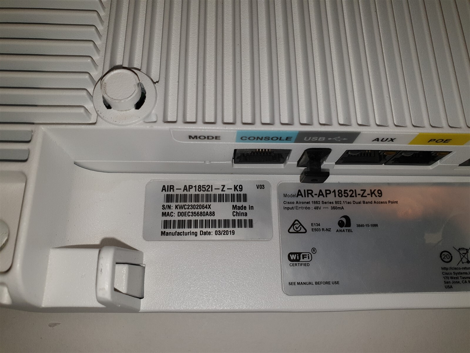 Cisco Aironet AIR-AP1852I Access Point